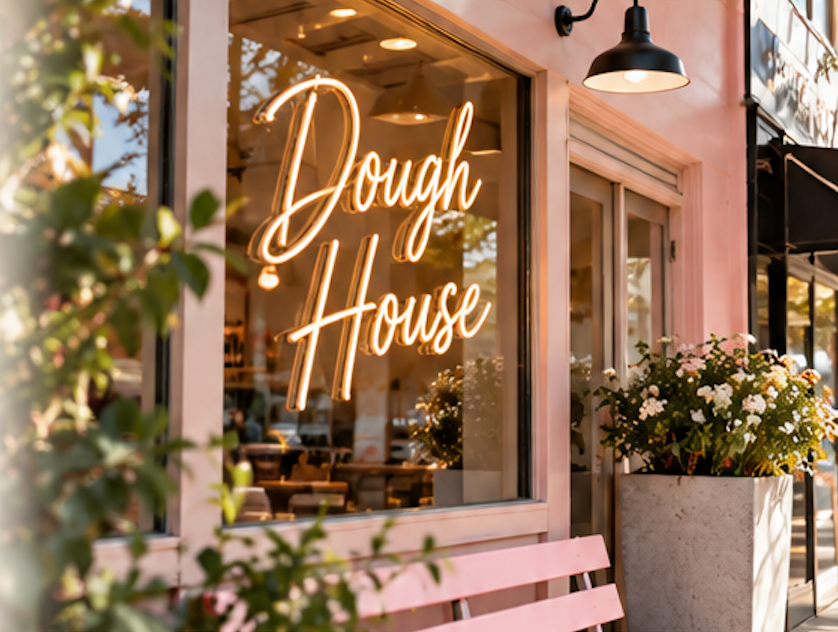 A photo showing the Dough House store front